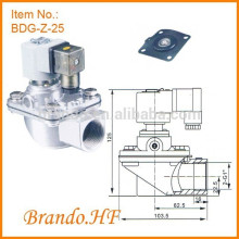 Threaded Port Size G 1" T series Pulse Jet Valve for Dust Collector Application